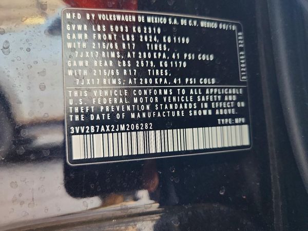 2018 VOLKSWAGEN TIGUAN SE, 4Motion SEL