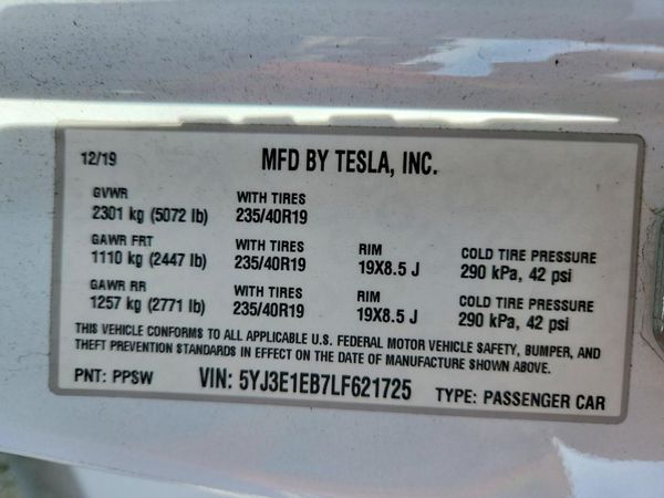 2020 TESLA MODEL 3