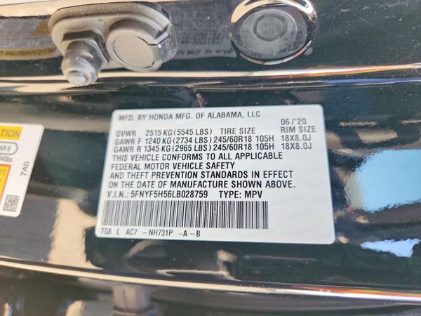 2020 HONDA PILOT EXL