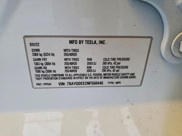 2022 TESLA MODEL Y