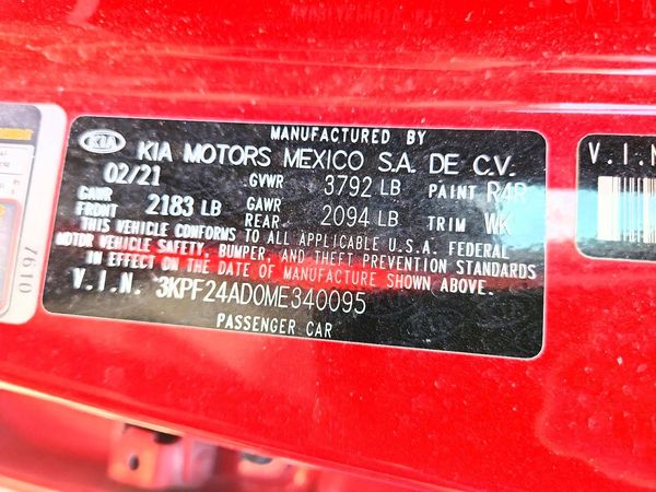 2021 KIA FORTE FE, LXS