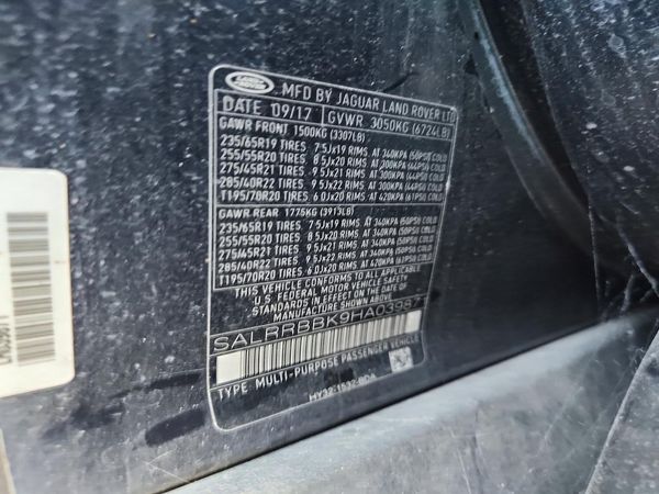 2017 LAND ROVER DISCOVERY HSE — VINS