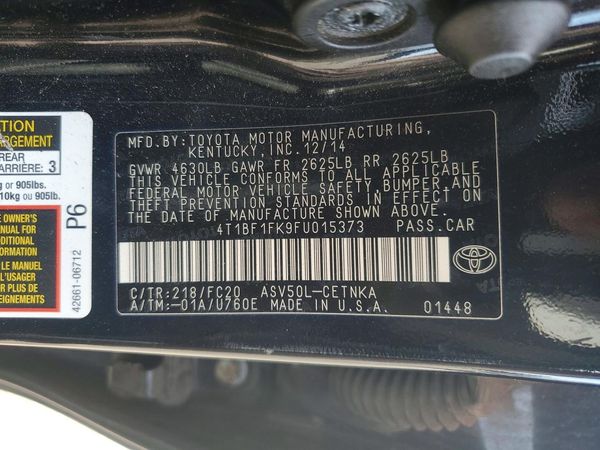 2015 TOYOTA CAMRY