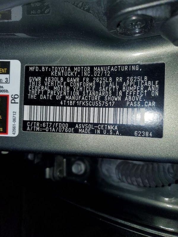 2012 TOYOTA CAMRY