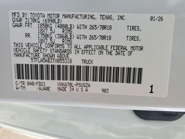 2026 TOYOTA TUNDRA