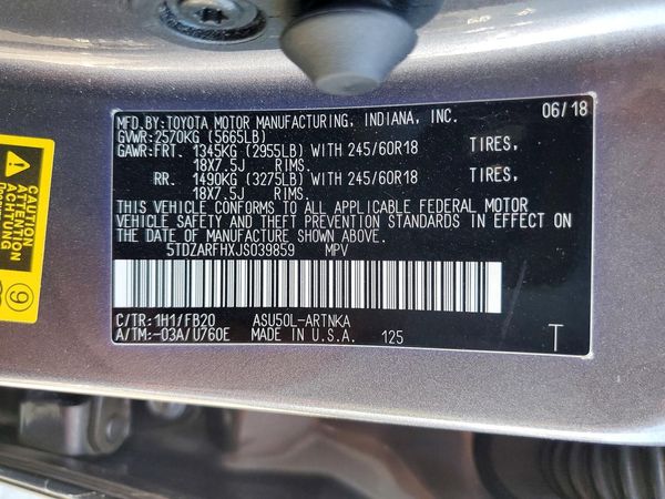 2018 TOYOTA HIGHLANDER