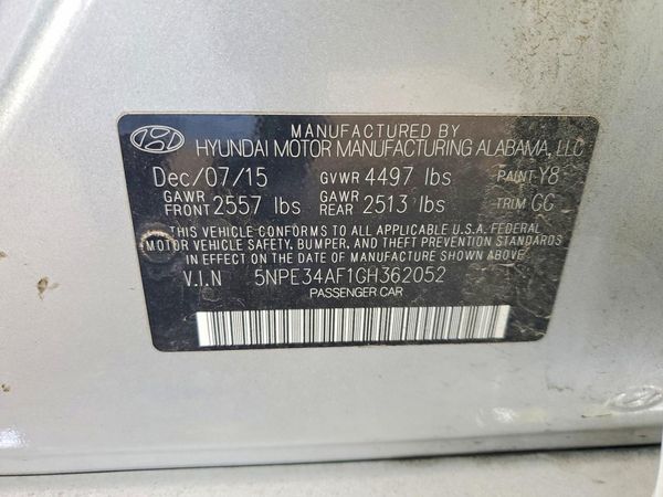 2016 HYUNDAI SONATA