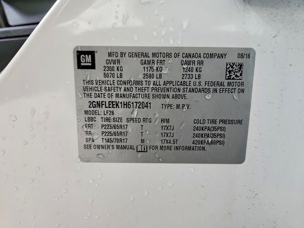 2017 CHEVROLET EQUINOX LS — VINS
