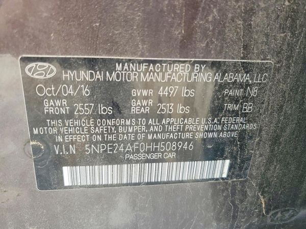 2017 HYUNDAI SONATA