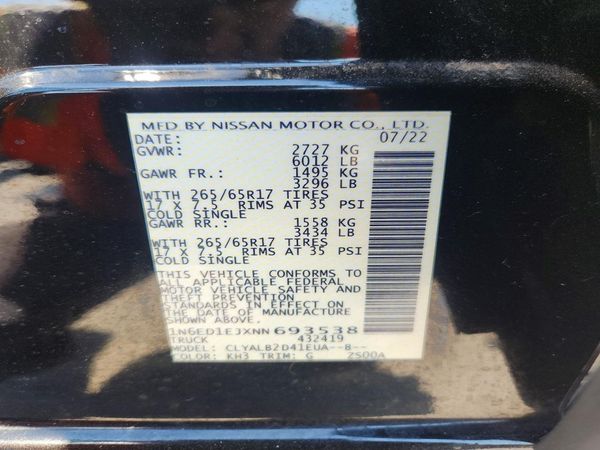 2022 NISSAN FRONTIER