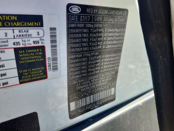 2017 LAND ROVER RANGE ROVER Base