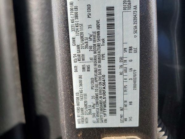 2024 FORD F150 — VINS