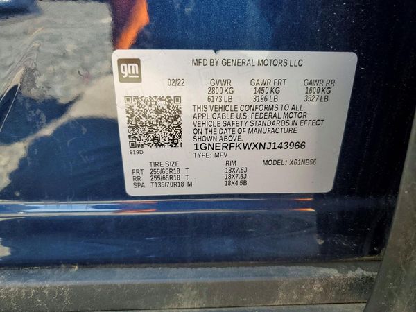 2022 CHEVROLET TRAVERSE LS — VINS