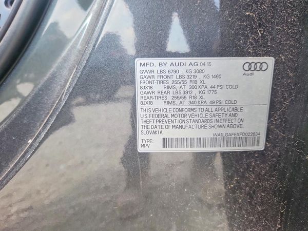 2015 AUDI Q7 Premium Plus — VINS
