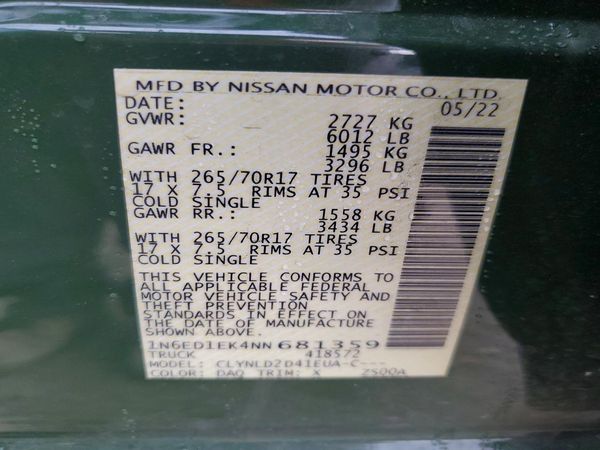 2022 NISSAN FRONTIER Crew Cab