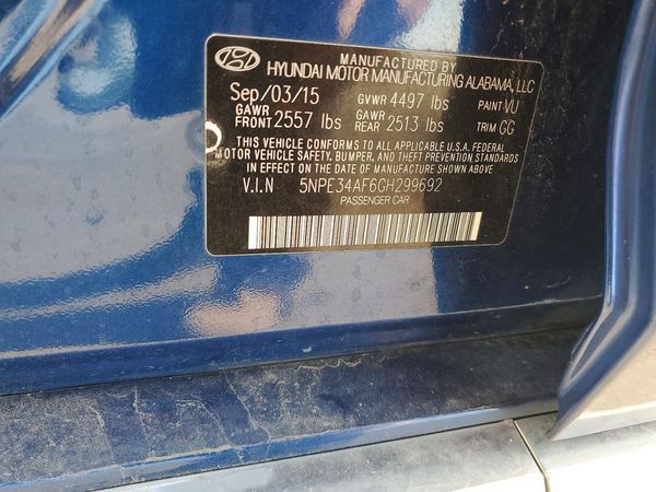 2016 HYUNDAI SONATA