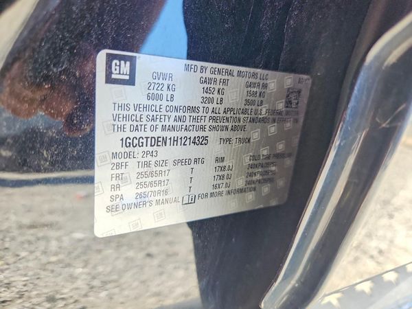 2017 CHEVROLET COLORADO Z71