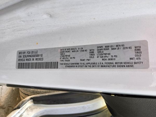 2025 RAM PROMASTER 1500 — VINS