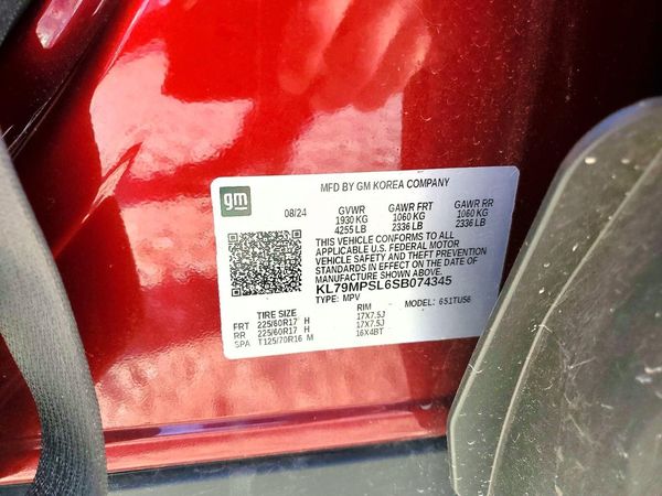 2025 CHEVROLET TRAILBLAZE LT — VINS