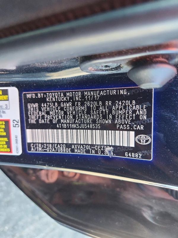2018 TOYOTA CAMRY L/LE/SE/XLE