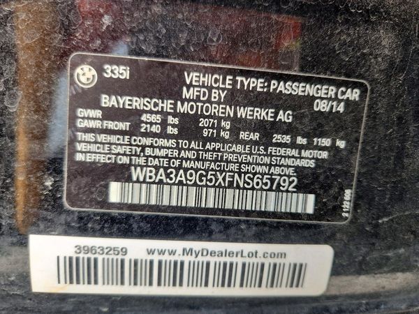 2015 BMW 335 SA