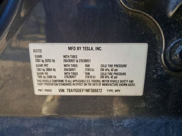 2022 TESLA MODEL Y