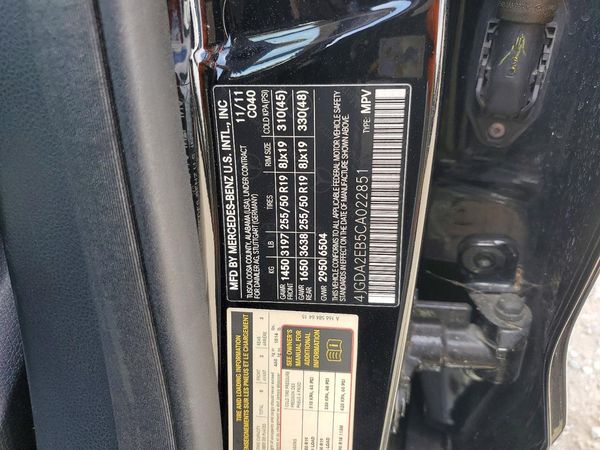 2012 MERCEDES-BENZ ML 350 BLU ML350 BLUETEC 4-MATIC