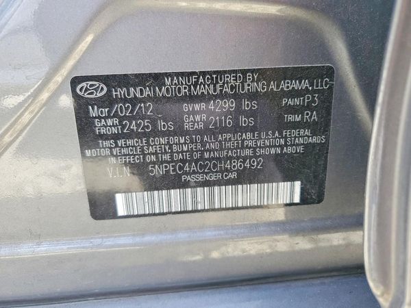 2012 HYUNDAI SONATA Middle level