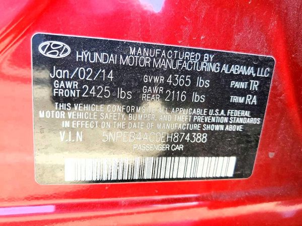 2014 HYUNDAI SONATA