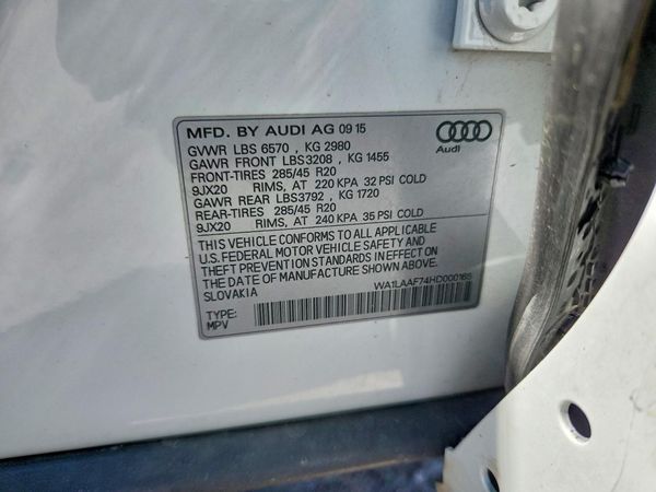 2017 AUDI Q7 quattro Premium Plus — VINS