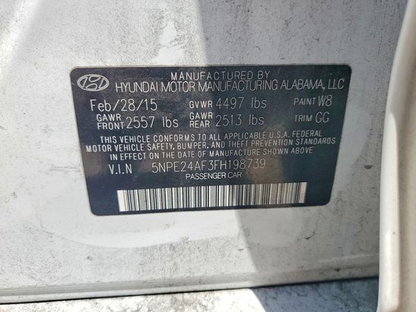 2015 HYUNDAI SONATA SE, ECO
