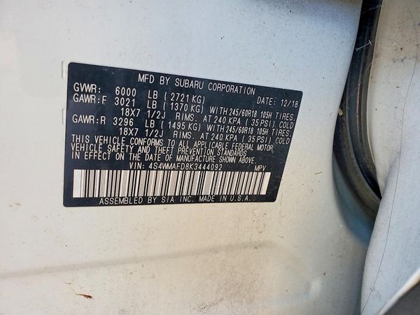 2019 SUBARU ASCENT Premium 7+ES+KA