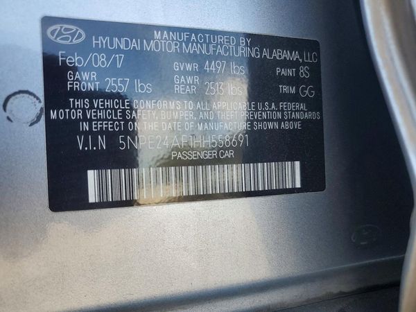 2017 HYUNDAI SONATA SE, Eco
