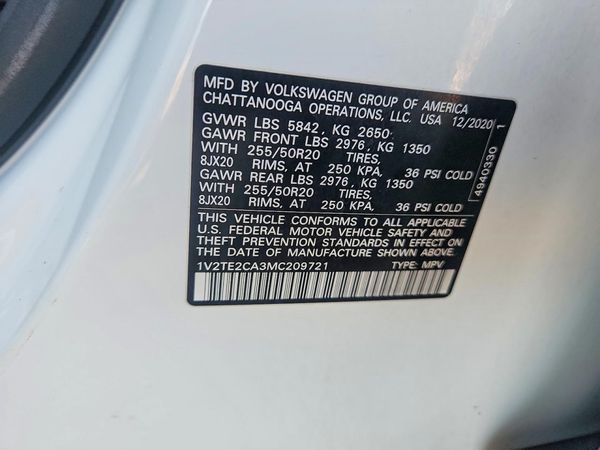 2021 VOLKSWAGEN ATLAS CROSS SPORT