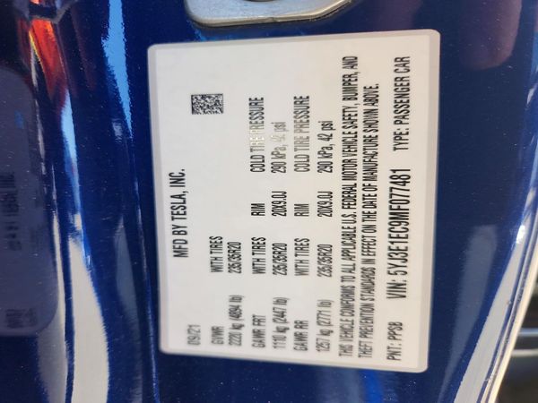 2021 TESLA MODEL 3