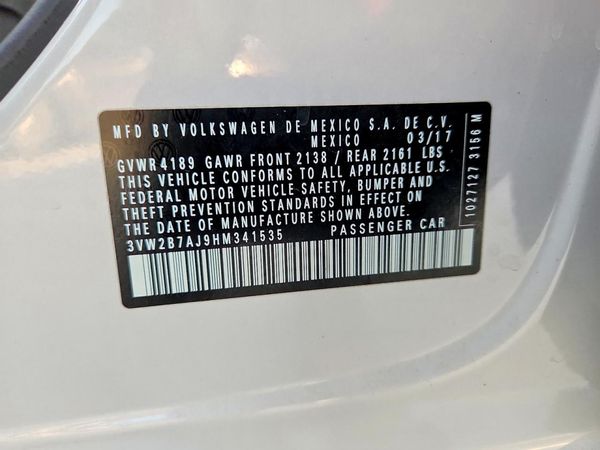 2017 VOLKSWAGEN JETTA S