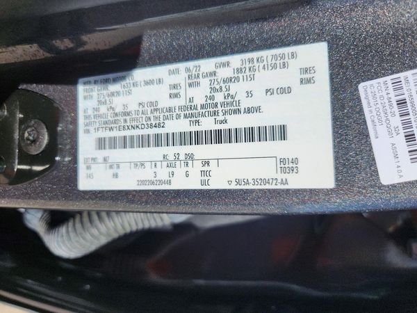 2022 FORD F150 SuperCrew