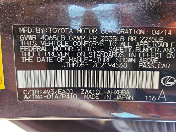2014 LEXUS CT