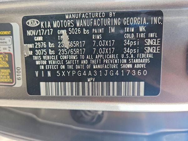 2018 KIA SORENTO L, LX