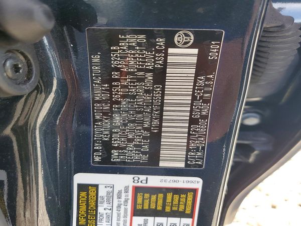 2015 TOYOTA CAMRY — VINS
