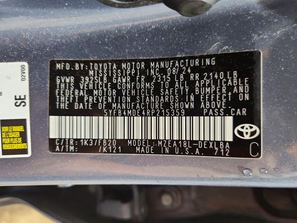 2024 TOYOTA COROLLA