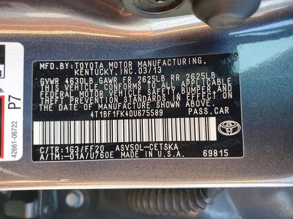 2013 TOYOTA CAMRY