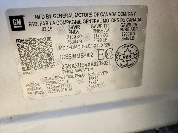 2019 CHEVROLET EQUINOX LT (1LT)