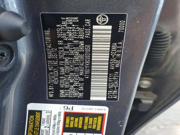 2012 TOYOTA CAMRY SOLA Hybrid