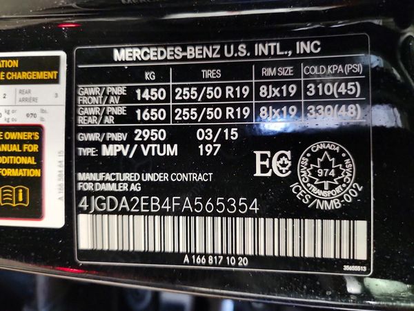 2015 MERCEDES-BENZ ML