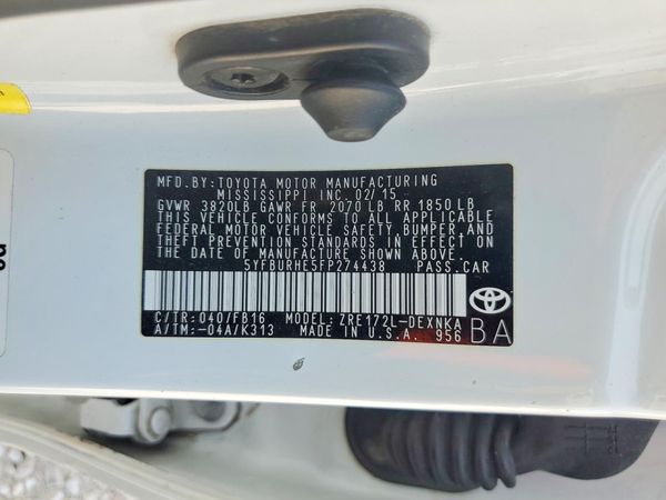 2015 TOYOTA COROLLA L/LE