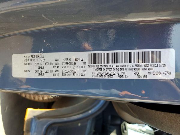 2020 RAM PROMASTER 3500 VF