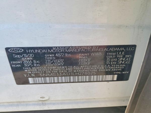 2020 HYUNDAI SANTA FE SEL