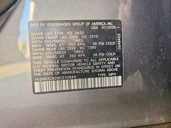 2025 VOLKSWAGEN ATLAS CROSS SPORT 4Motion SE