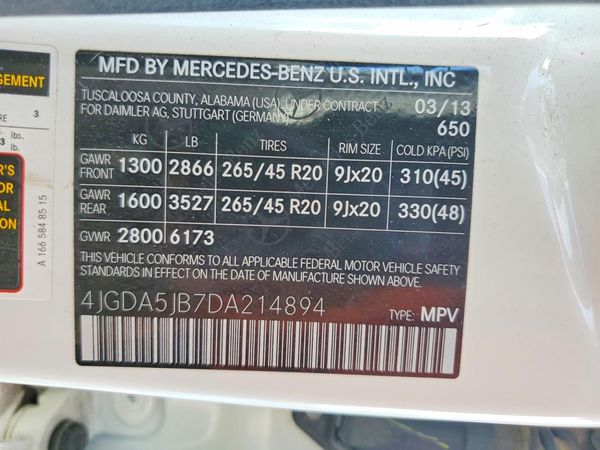 2013 MERCEDES-BENZ ML ML350